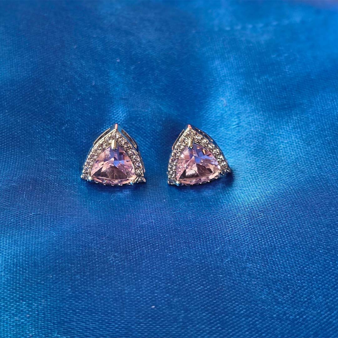 Earring_45.jpg TRIANGLE PINK STUD - Image 1